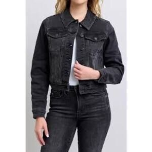 EUC Judy Blue Black Denim Jacket Retail $80
